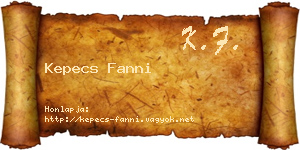 Kepecs Fanni névjegykártya