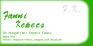 fanni kepecs business card